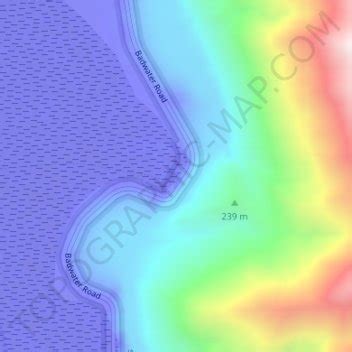 Badwater Basin topographic map, elevation, terrain