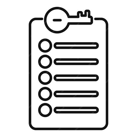 Premium Vector | Key unlocking checklist on clipboard achieving goals