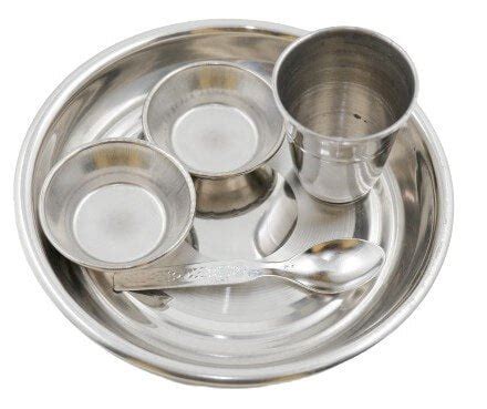 Stainless Steel Pooja Bhog Thali Set 5 Pieces At Rs 149 00