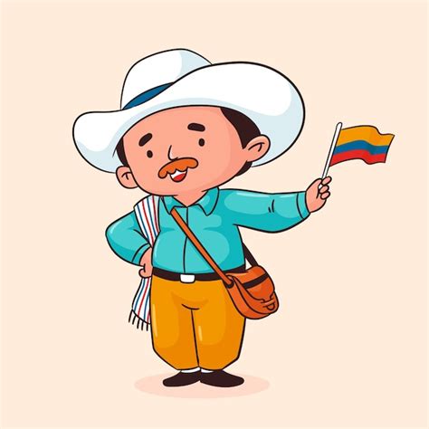 Ilustraci N De Personaje Paisa Dibujado A Mano Vector Gratis