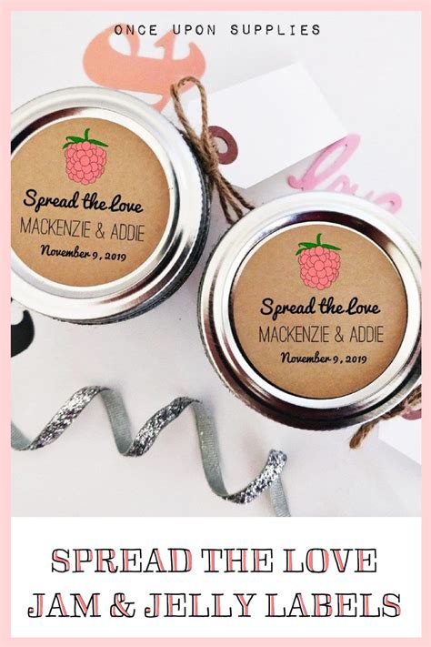 Raspberry Jam Canning Labels For Wedding Favors In 2020 Jam Jar