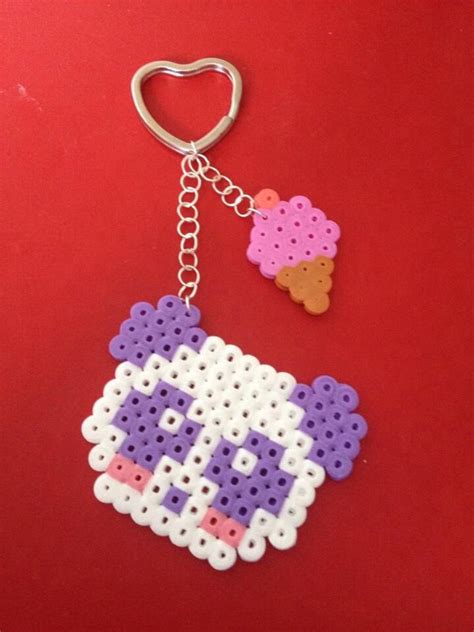 A Panda Keyring I Made From Pastel Hama Beads Melt Beads Patterns