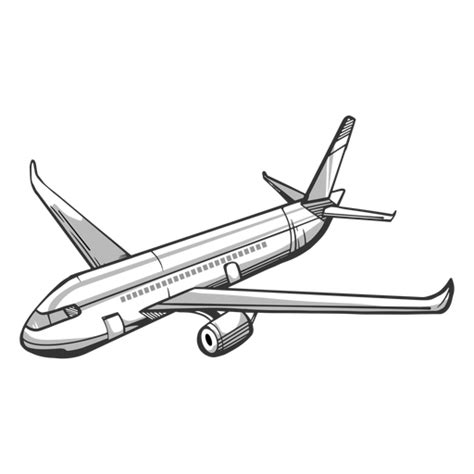 Angled View Passenger Airplane Outline Png And Svg Design For T Shirts