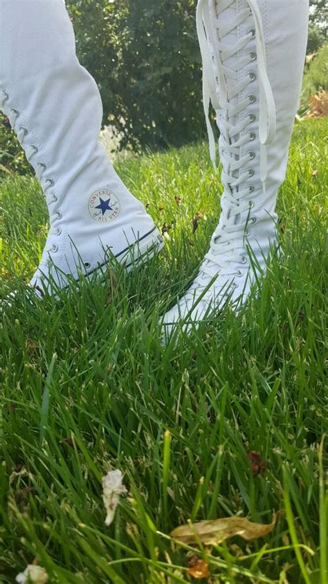 Side Show Of My New White Knee High Converse Knee High Converse Shoe Worship Converse