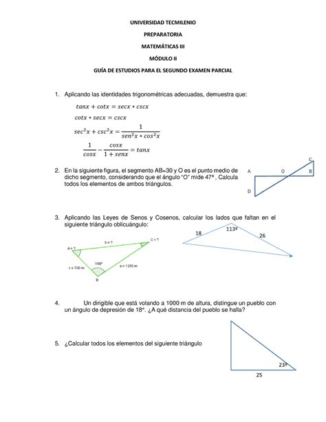 Guía del segundo parcial UNIVERSIDAD TECMILENIO PREPARATORIA MATEM