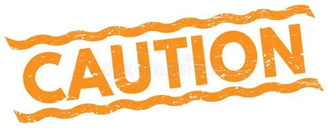 Caution Text On Orange Lines Stamp Sign Stock Illustration