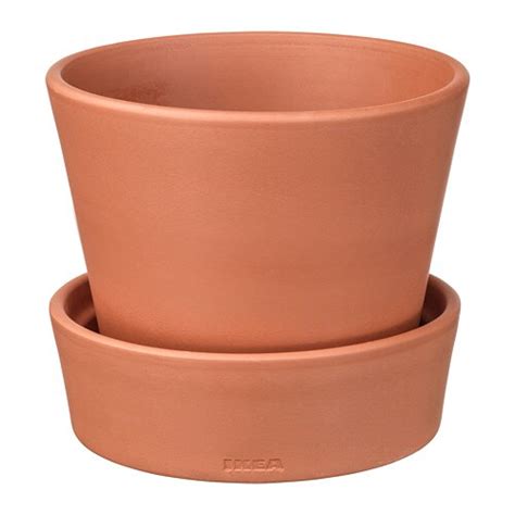 INGEFÄRA Blomsterpotte med skål inne ute terrakotta 12 cm IKEA