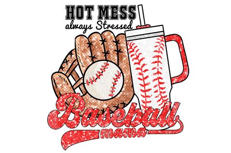 Hot Mess Always Stressed Baseball Mama Tree Life Designs