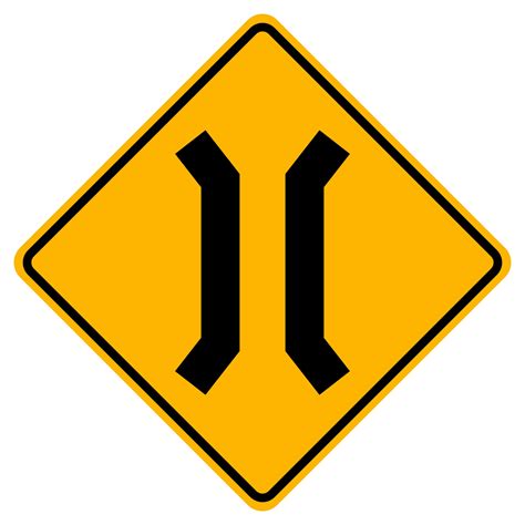 Warning Signs Narrow Bridge On White Background 2227109 Vector Art At Vecteezy