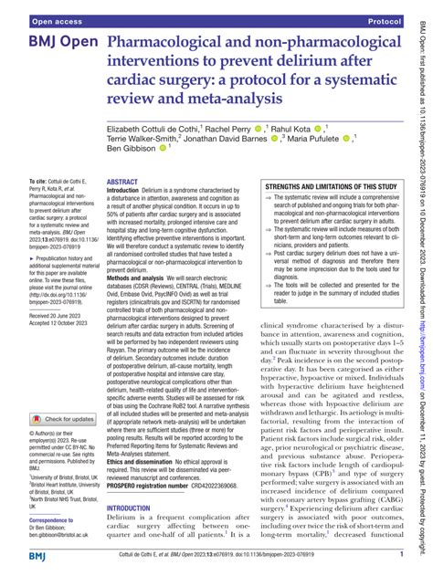 Pdf Pharmacological And Non Pharmacological Interventions To Prevent