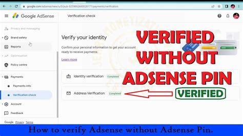 How To Verify Adsense Account Without Adsense Pin Google Adsense