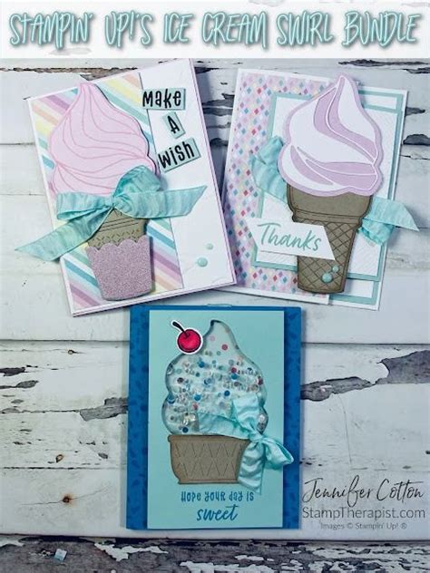 The Stamp Therapist Three Cards With The Ice Cream Swirl Bundle By