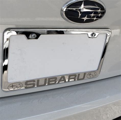 Sell SUBARU Chrome Stainless Steel License Plate Frame + Screws + Caps ...