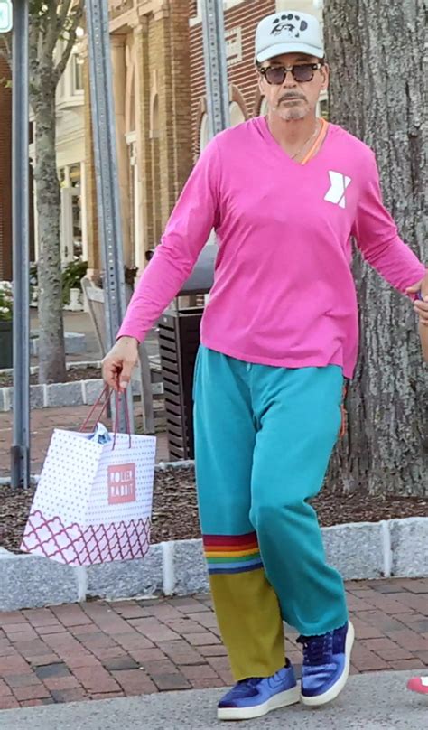 Sporting a Playfully Vibrant Outfit, Robert Downey Jr. Goes Shopping in