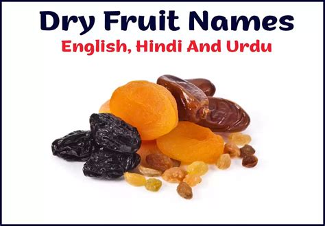 All Dry Fruit Names In English Hindi And Urdu With Pictures