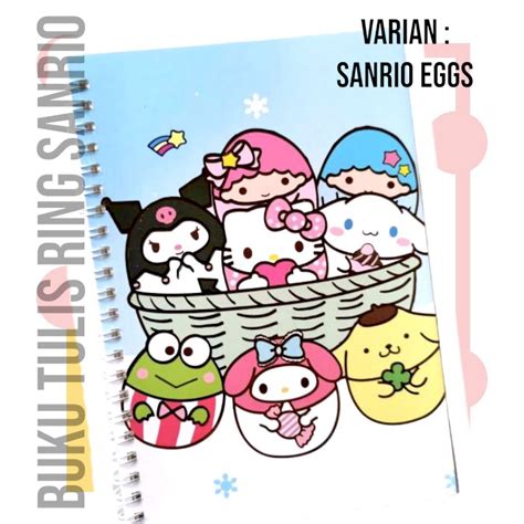 Jual Buku Tulis Polos A Ring Spiral Motif Sanrio My Melody Gurashi