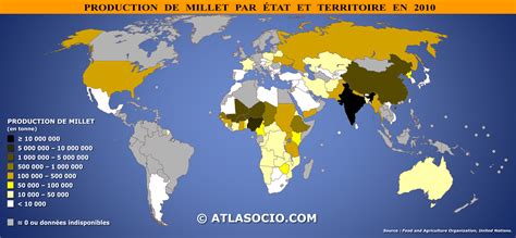 Carte Du Monde Production De Millet Par Tat Atlasocio 66780 The Best