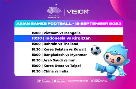 Jadwal Sepak Bola Asian Games September Nonton Langsung