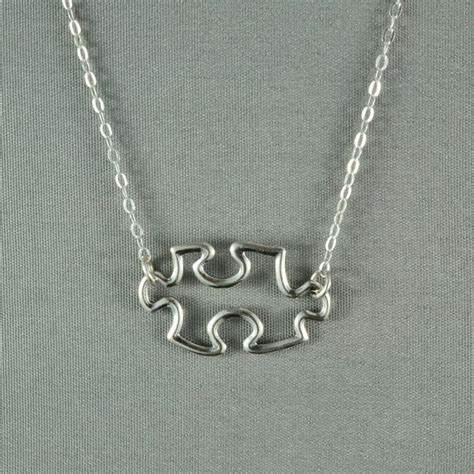 Jigsaw Puzzle Piece Necklace 925 Sterling By WonderfulJewelry