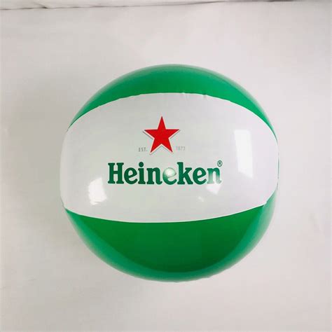 Heineken Beer Promo Beach Ball Inflatable 10 Green And White Rare Nos