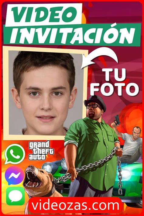 Invitaci N De Cumplea Os Grand Theft Auto Gta Personalizada Con Foto