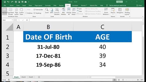 How To Calculate Age In Excel Using Dob At Patrice Wells Blog