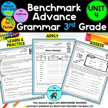 Benchmark Advance Rd Grade Unit Grammar Practice Worksheet Activities