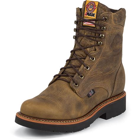 Justin Mens Rugged Gaucho Eh Steel Toe Lace Up Work Boots Academy