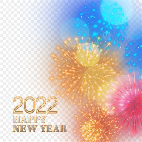 Coloridos Fuegos Artificiales De Año Nuevo 2022 PNG Año Nuevo 2022