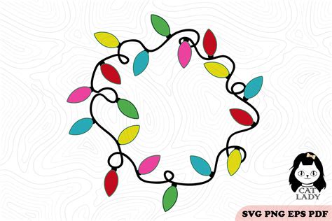 Circle Christmas Lights Svg Png Graphic By Cat Lady · Creative Fabrica