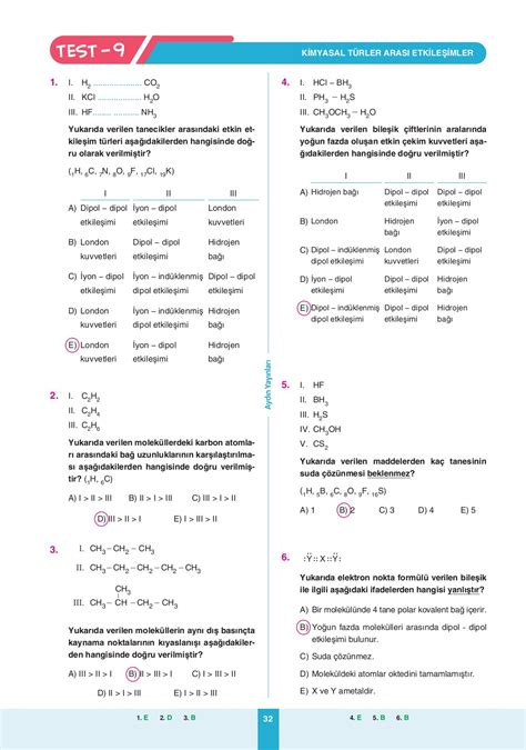 Tyt Kimya Konu Anlat M Mod Lleri Mod L Kimyasal T Rler Aras