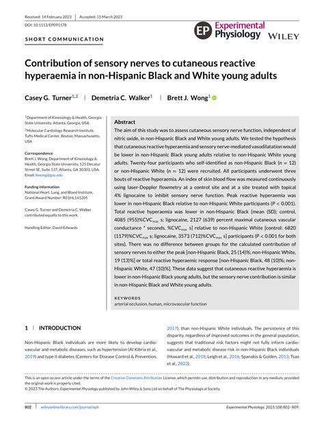 Pdf Contribution Of Sensory Nerves To Cutaneous Reactive Hyperaemia