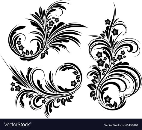 Set Of Elegant Floral Elements Royalty Free Vector Image