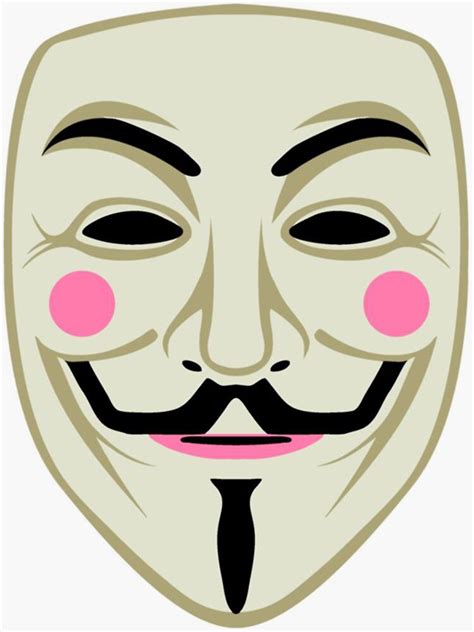 V For Vendetta Anonymous Guy Fawkes Mask Sticker For Sale By