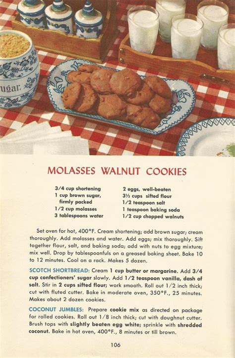 Vintage Recipes 1950s Cookies 1