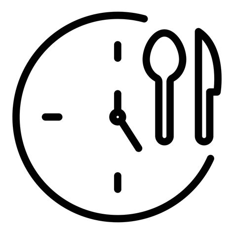 Lunch Time Icon Outline Style 15892427 Vector Art At Vecteezy