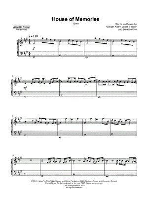 "House of Memories" Sheet Music - 5 Arrangements Available Instantly - Musicnotes