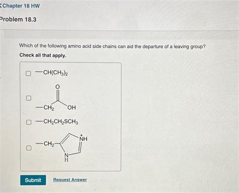 Solved Which of the following amino acid side chains can aid | Chegg.com