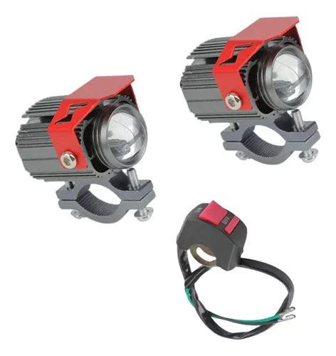 Par Faros Lupa Doble Color Exploradoras Para Auto Moto W Env O Gratis