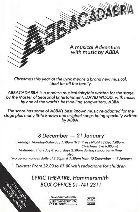 Elaine Paige Abbacadabra Jenna Russell Debut Abba 1983 London
