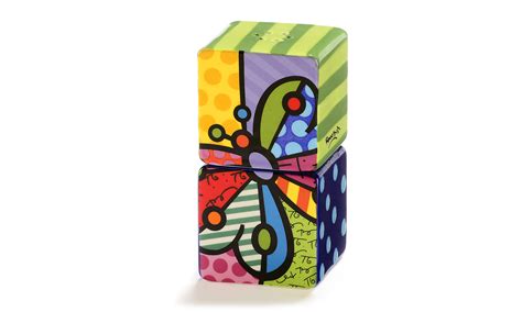 Britto Stacking Salt And Pepper Shakers 2 Set Butterfly Artreco