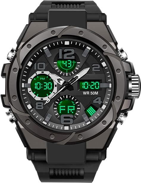 Findtime Herren Milit R Uhr Digital Sportuhr Outdoor Chronograph Analog