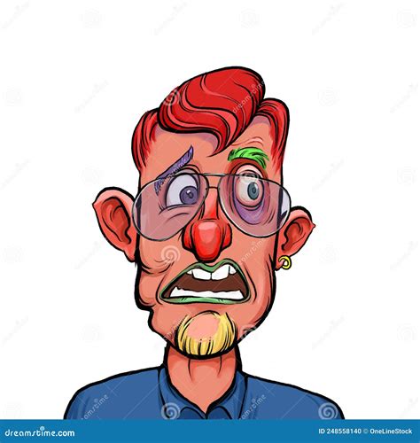 Caricature Of A Person Smiling With Cursor Pixel Royalty Free