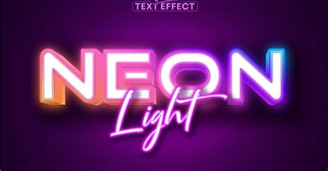 Neon Light - Editable Text Effect, Font Style by designvectx on Envato ...