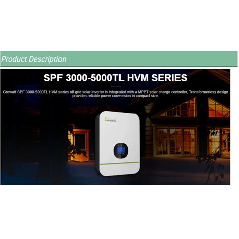 Growatt Spf 3000tl Hvm 24 Off Grid Inverter 3kva 3kw Vdc 24v With Wifi