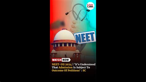 Neet Ug 2024 Supreme Court Refuses To Stay Counselling Youtube