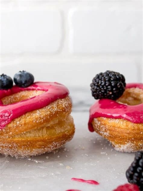 Puff Pastry Donuts With Berry Glaze Dessert For Two