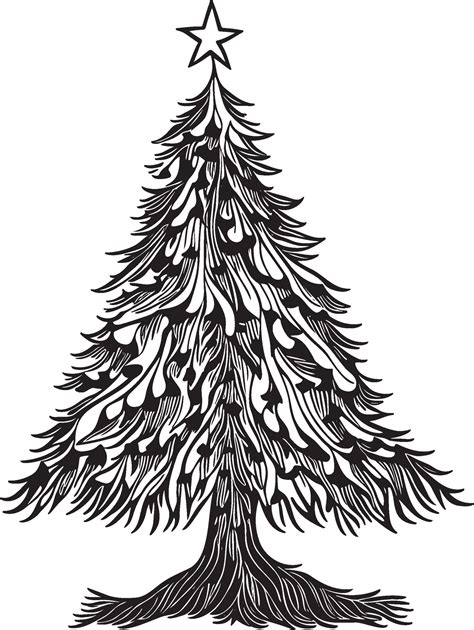 Christmas Tree Black And White Vector 29786382 Vector Art at Vecteezy