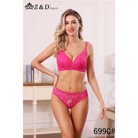 Z D LIngerie Conjunto Sem Aro Renda E Bojo Calcinha Fio Shopee Brasil