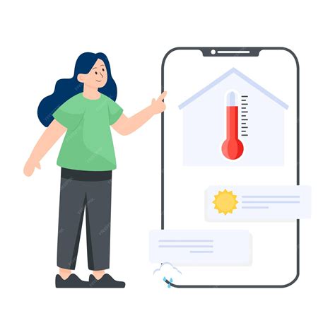 Premium Vector | A smart weather app flat illustration